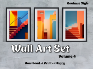 Wandkunst 3er-Set | druckbares Poster | Digitaldruck | Download | kommerziell nutzbar | Geschenk | Bauhaus | Feiertage | Wall Art Vol. 4