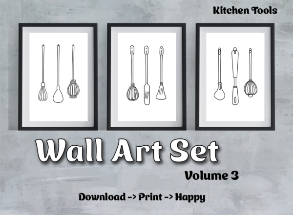 Wandkunst 3er-Set | druckbares Poster | Digitaldruck | Download | kommerziell nutzbar | Geschenk | Weihnachten | Feiertage | Wall Art Vol. 3