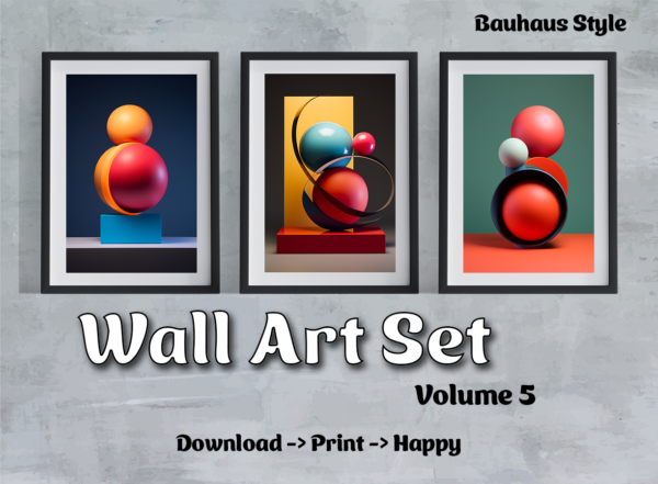 Wandkunst 3er-Set | druckbares Poster | Digitaldruck | Download | kommerziell nutzbar | Geschenk | Bauhaus | Feiertage | Wall Art Vol. 5