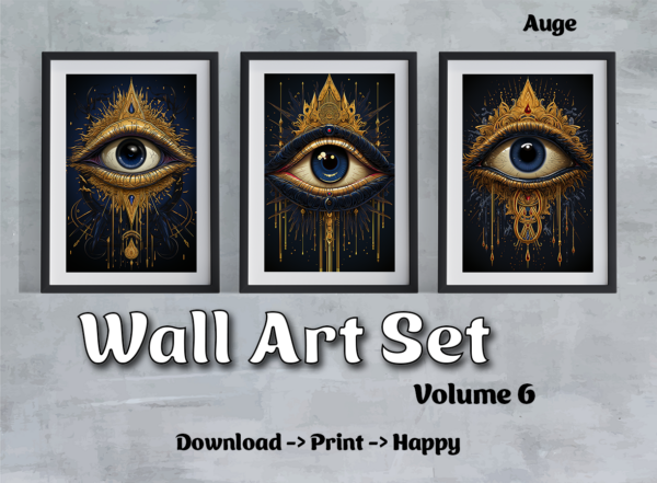 Wandkunst 3er-Set | druckbares Poster | Digitaldruck | Download | kommerziell nutzbar | Geschenk | Augen | Feiertage | Wall Art Vol. 6